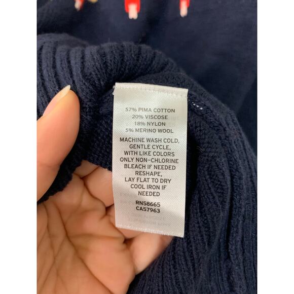 1901 navy point fairisle‎ crew neck sweater size S NWT $69 - Picture 5 of 5